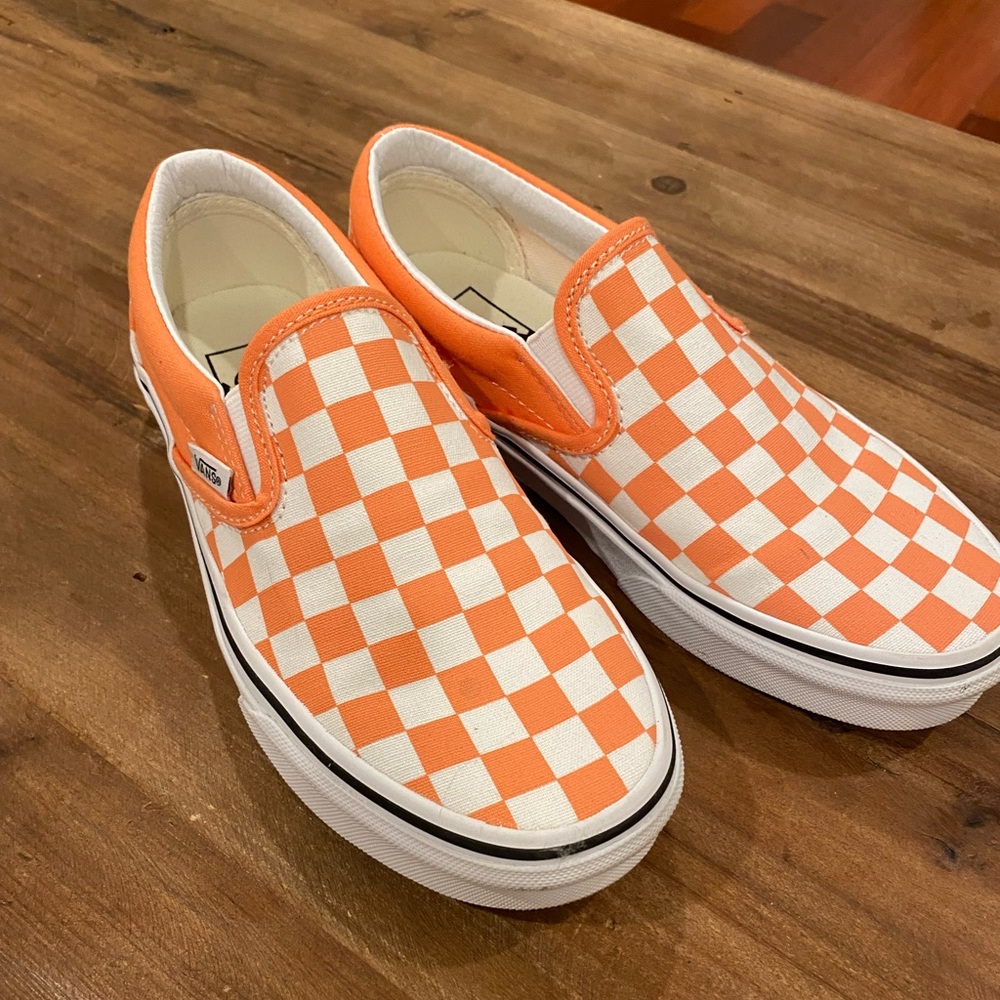 Vans checkerboard slip ons